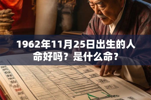 1962年11月25日出生的人命好吗？是什么命？