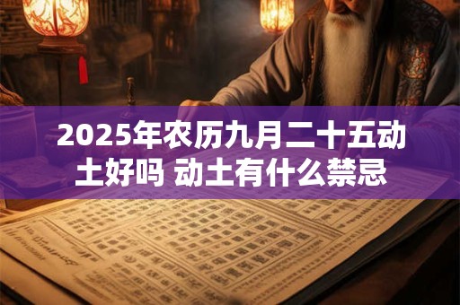 2025年农历九月二十五动土好吗 动土有什么禁忌