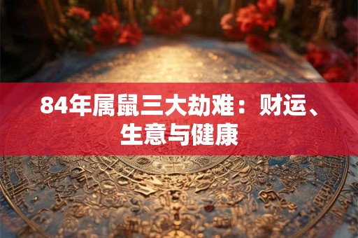 84年属鼠三大劫难：财运、生意与健康