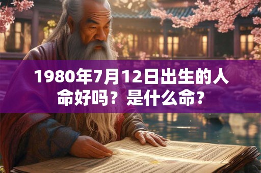 1980年7月12日出生的人命好吗？是什么命？