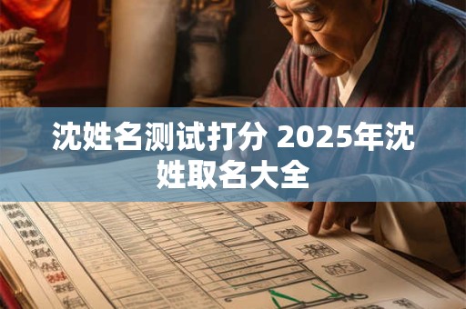 沈姓名测试打分 2025年沈姓取名大全