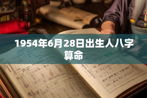 1954年6月28日出生人八字算命
