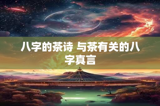 八字的茶诗 与茶有关的八字真言