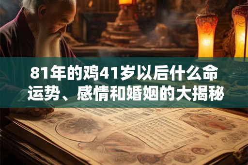 81年的鸡41岁以后什么命 运势、感情和婚姻的大揭秘