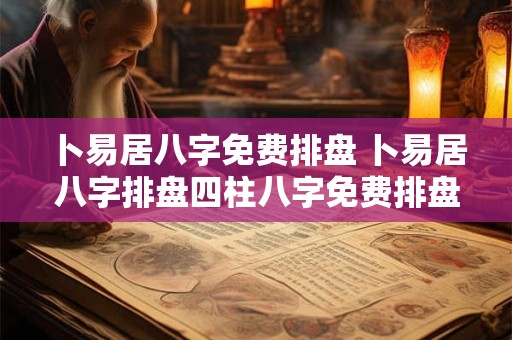 卜易居八字免费排盘 卜易居八字排盘四柱八字免费排盘