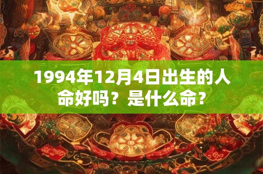 1994年12月4日出生的人命好吗？是什么命？