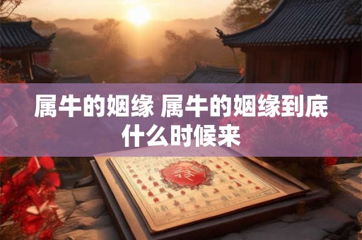 属牛的姻缘 属牛的姻缘到底什么时候来