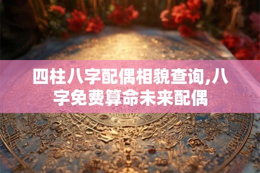 四柱八字配偶相貌查询,八字免费算命未来配偶