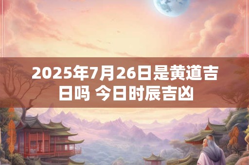 2025年7月26日是黄道吉日吗 今日时辰吉凶