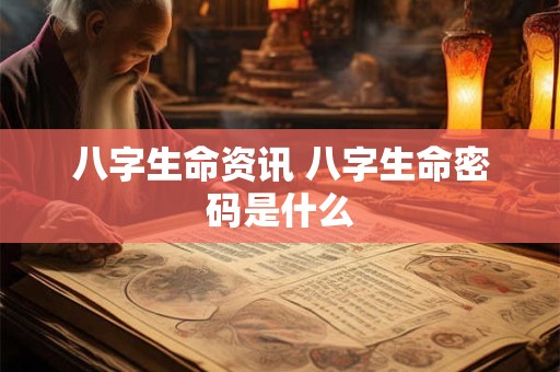 八字生命资讯 八字生命密码是什么