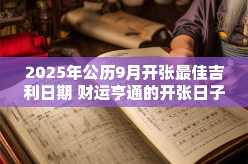 2025年公历9月开张最佳吉利日期 财运亨通的开张日子
