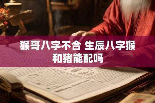 猴哥八字不合 生辰八字猴和猪能配吗