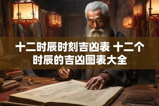 十二时辰时刻吉凶表 十二个时辰的吉凶图表大全