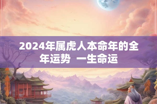 2024年属虎人本命年的全年运势  一生命运