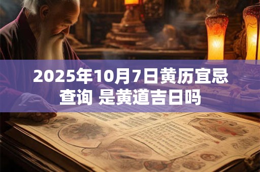 2025年10月7日黄历宜忌查询 是黄道吉日吗