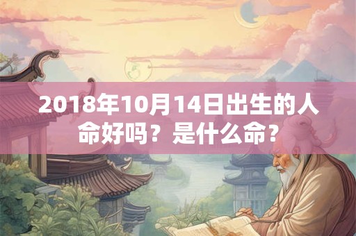 2018年10月14日出生的人命好吗？是什么命？