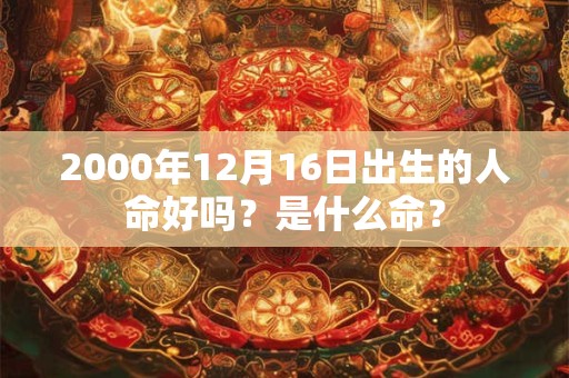 2000年12月16日出生的人命好吗？是什么命？