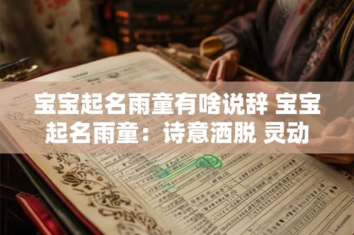 宝宝起名雨童有啥说辞 宝宝起名雨童：诗意洒脱 灵动如雨