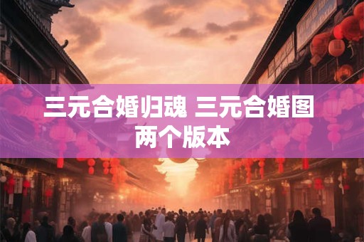 三元合婚归魂 三元合婚图 两个版本