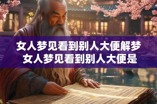 女人梦见看到别人大便解梦 女人梦见看到别人大便是什么意思