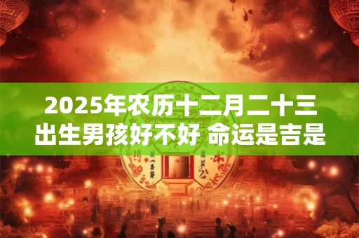 2025年农历十二月二十三出生男孩好不好 命运是吉是凶