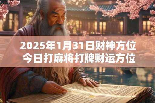 2025年1月31日财神方位 今日打麻将打牌财运方位！