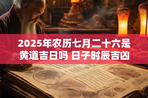 2026年农历七月二十六是黄道吉日吗 日子时辰吉凶 2026年农历七月二十六是黄道吉日吗 日子时辰吉凶
