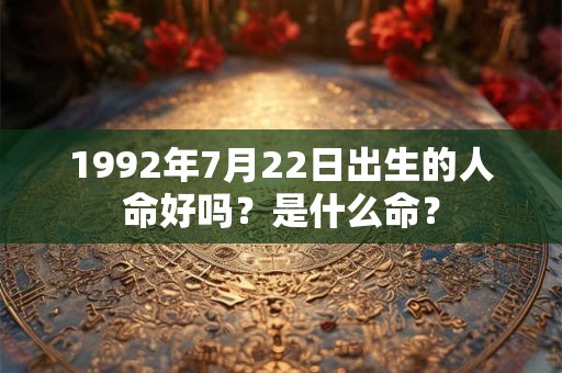 1992年7月22日出生的人命好吗？是什么命？