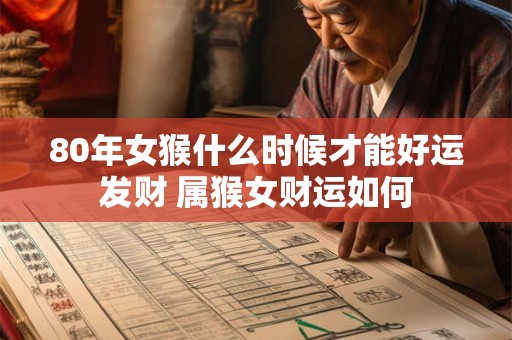 80年女猴什么时候才能好运发财 属猴女财运如何