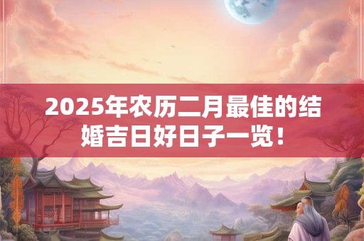 2025年农历二月最佳的结婚吉日好日子一览！