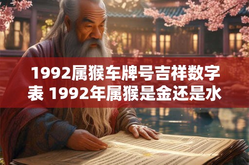 1992属猴车牌号吉祥数字表 1992年属猴是金还是水