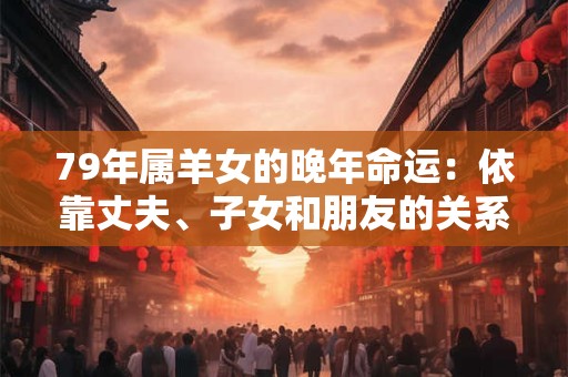 79年属羊女的晚年命运：依靠丈夫、子女和朋友的关系网