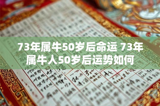 73年属牛50岁后命运 73年属牛人50岁后运势如何