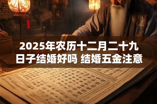 2025年农历十二月二十九日子结婚好吗 结婚五金注意事项