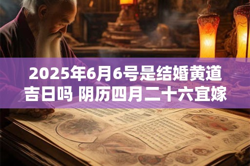 2025年6月6号是结婚黄道吉日吗 阴历四月二十六宜嫁娶吗