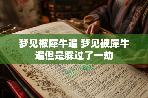 梦见被犀牛追 梦见被犀牛追但是躲过了一劫