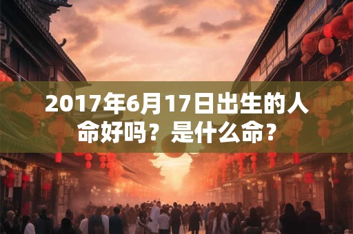 2017年6月17日出生的人命好吗？是什么命？