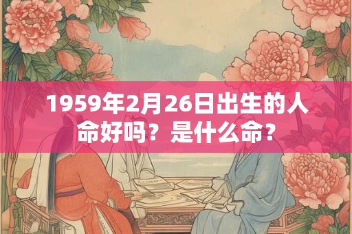 1959年2月26日出生的人命好吗？是什么命？