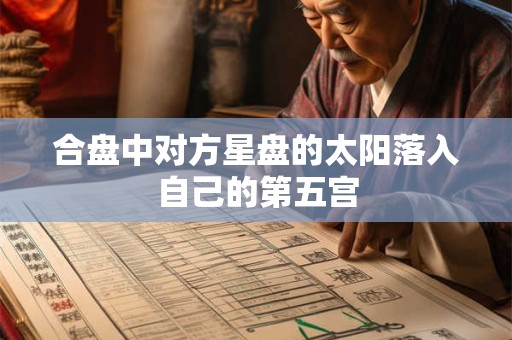 合盘中对方星盘的太阳落入自己的第五宫
