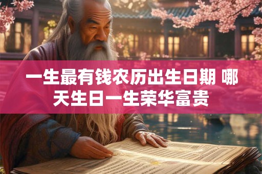 一生最有钱农历出生日期 哪天生日一生荣华富贵
