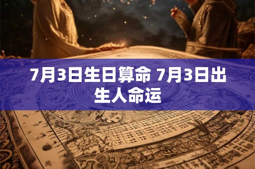 7月3日生日算命 7月3日出生人命运