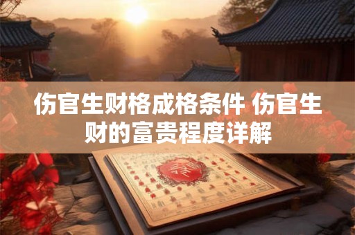 伤官生财格成格条件 伤官生财的富贵程度详解