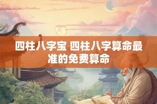 四柱八字宝 四柱八字算命最准的免费算命