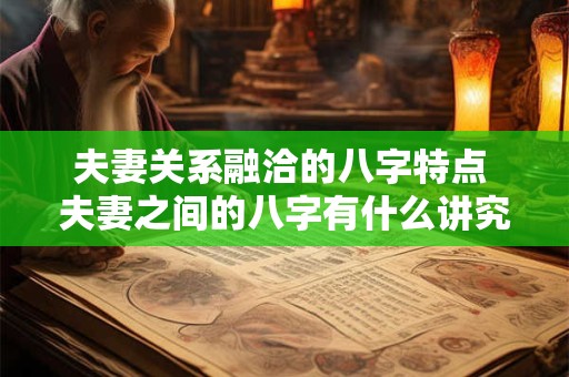 夫妻关系融洽的八字特点 夫妻之间的八字有什么讲究
