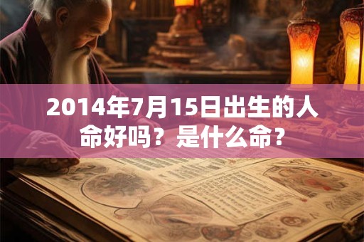 2014年7月15日出生的人命好吗？是什么命？