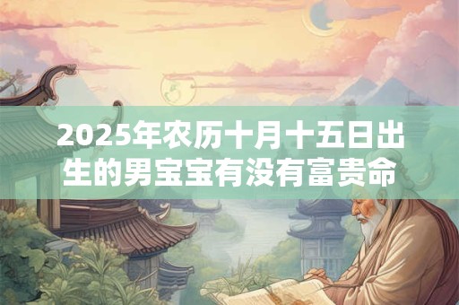 2025年农历十月十五日出生的男宝宝有没有富贵命