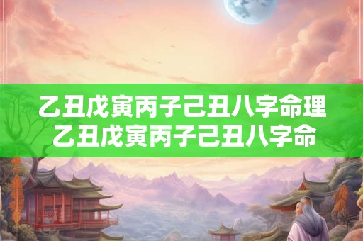 乙丑戊寅丙子己丑八字命理 乙丑戊寅丙子己丑八字命理解析