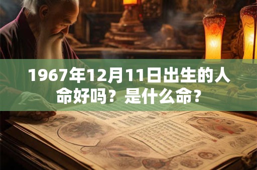 1967年12月11日出生的人命好吗？是什么命？