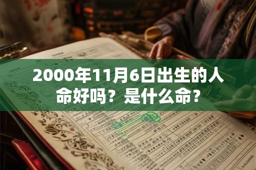 2000年11月6日出生的人命好吗？是什么命？