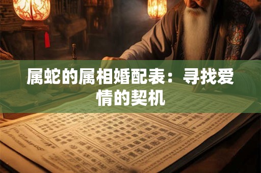 属蛇的属相婚配表：寻找爱情的契机